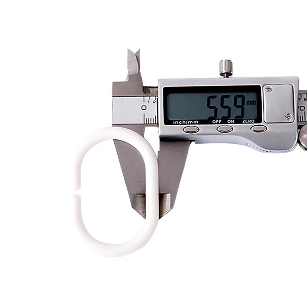 

30Pcs Plastic Shower Curtain Hooks C Shape Oval Rings Glide Smooth Quiet for Bathroom Window Tub Dressing Room Bath Drape Loop