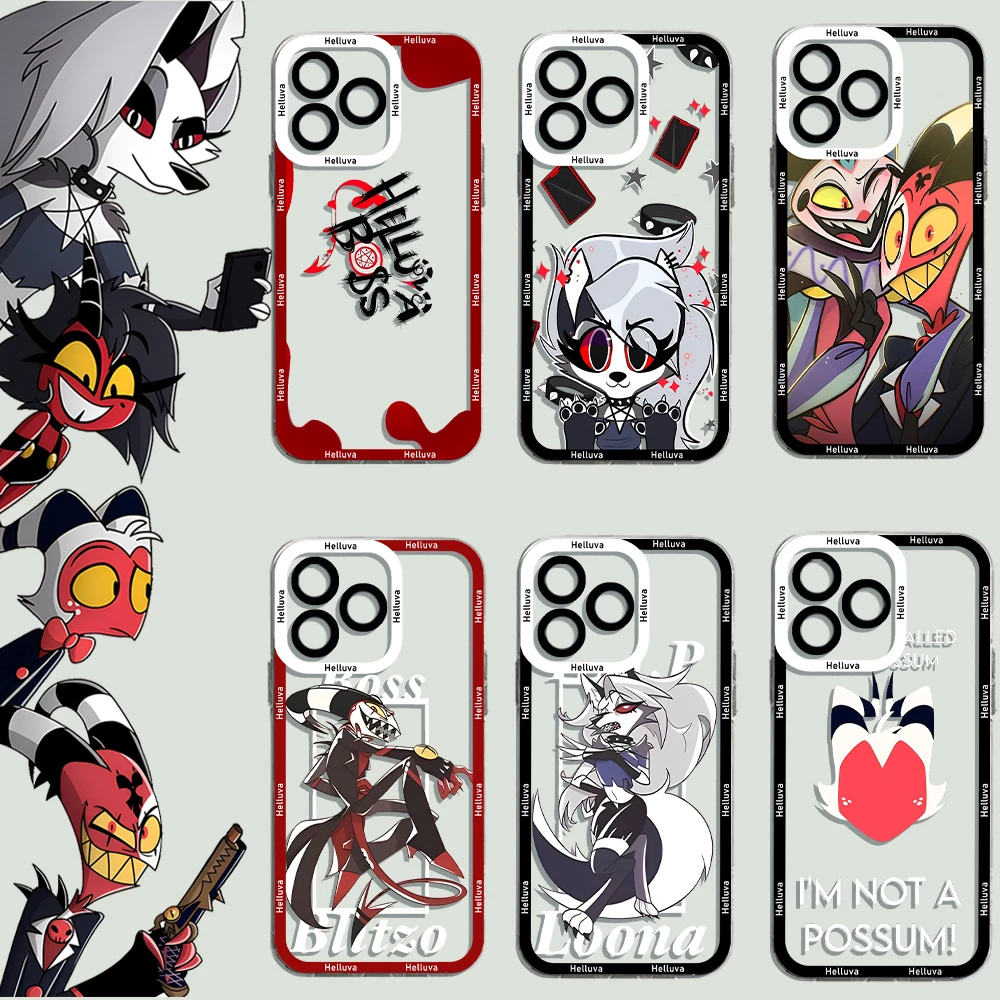 Cartoon H-Helluva Boss Phone Case For iPhone 14 13 12 Mini 11 Pro Max X XR XS 7 8 SE 2020 Plus Soft Silicone Transparent Cover