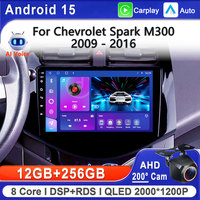 Android 15 For Chevrolet Spark M300 2009 - 2016 Car Radio Multimedia Video Player Navigation stereo GPS Head Unit Screen QLED