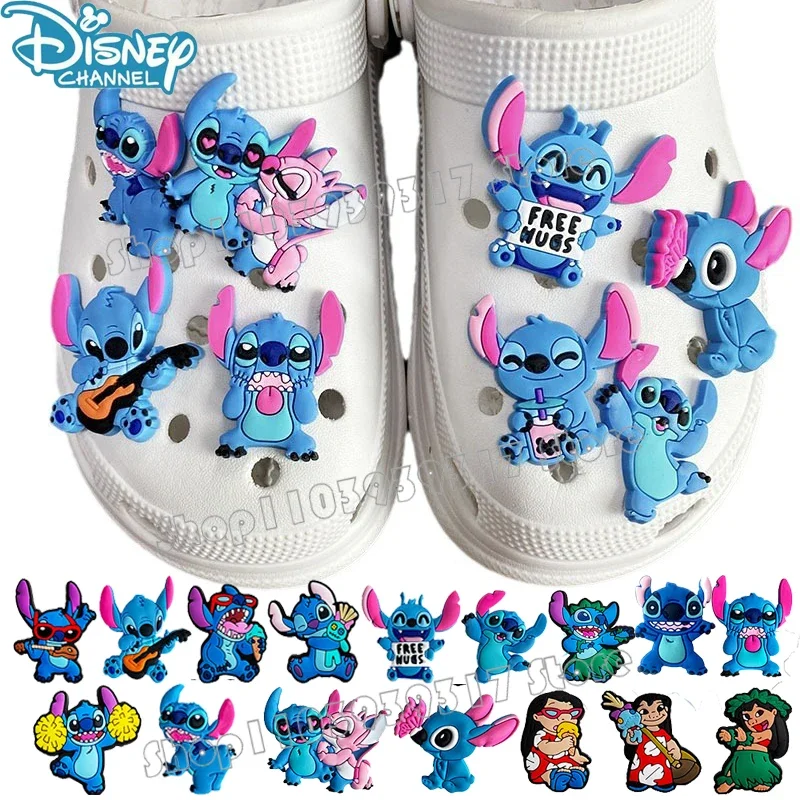 Kawaii Disney Stitch Shoe Buckle Anime Cartoon Lilo & Stitch Pattern Detachable Shoe Decoration Accessories for Halloween Gifts