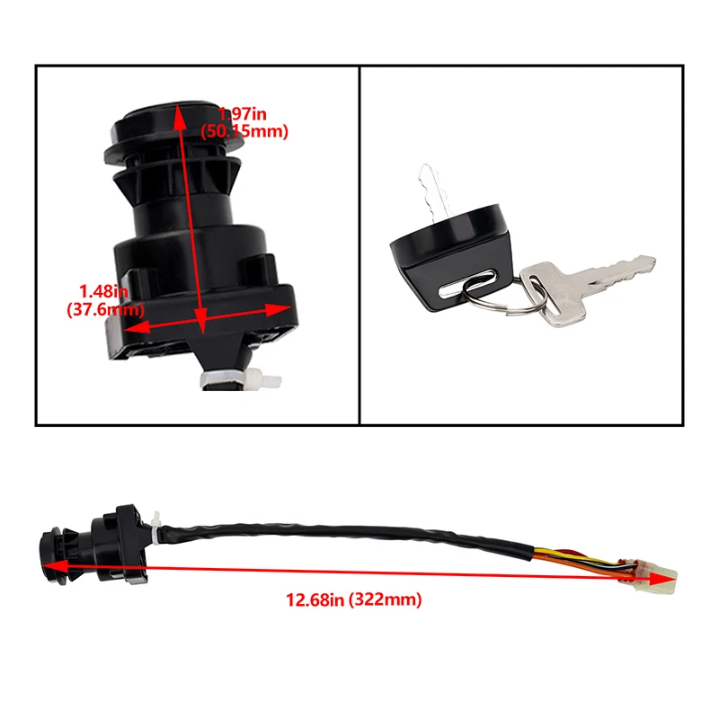 Motorbicikli 4 wires dugasz Elektromos Port zár lgnition kulcs Vasúti váltó számára suzuki Sajószentkirály Dutyi LTA750 LTF400 LTF400F LTA450X LTA500 LTA400F