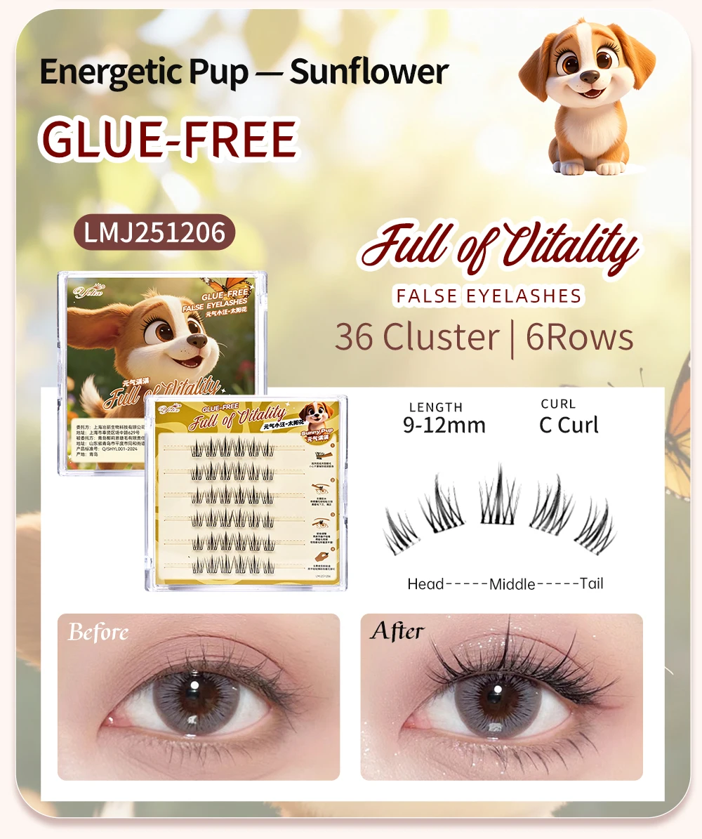 Yelix Kleberfreie Falsche Wimpern 15 Stile Selbstklebende Cluster-Wimpern Natürliche Einzelwimpern-Verlängerungen Großhandel Wimpern-Zubehör – Detail 12
