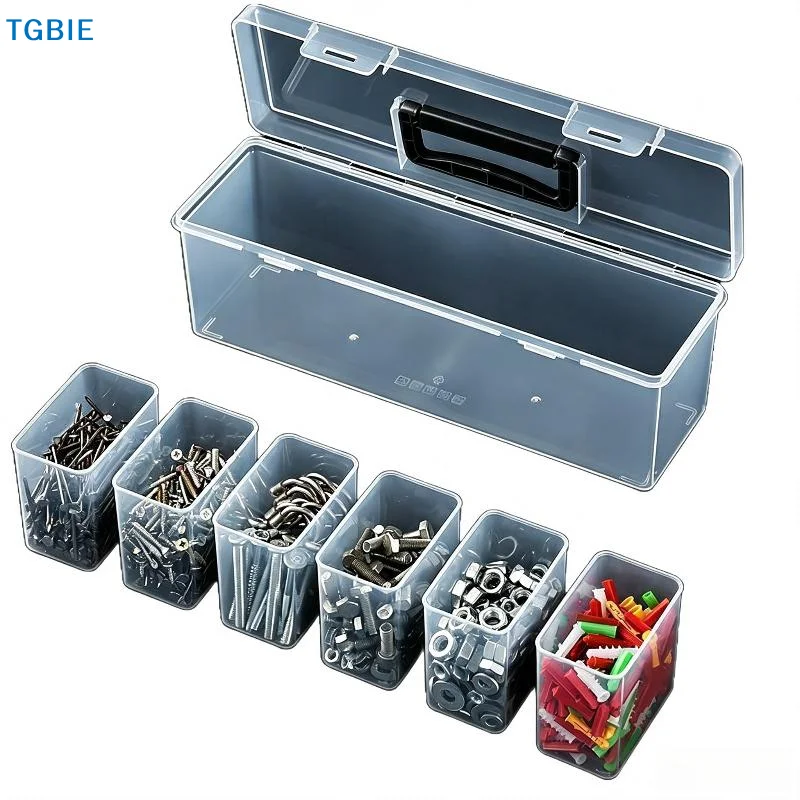 [TL]【TL】1/7Pcs Multi-Compartment Tool Organizer Sorting Box Tool Parts Storage Box Set For Screws Wrenches Hardware Accessories