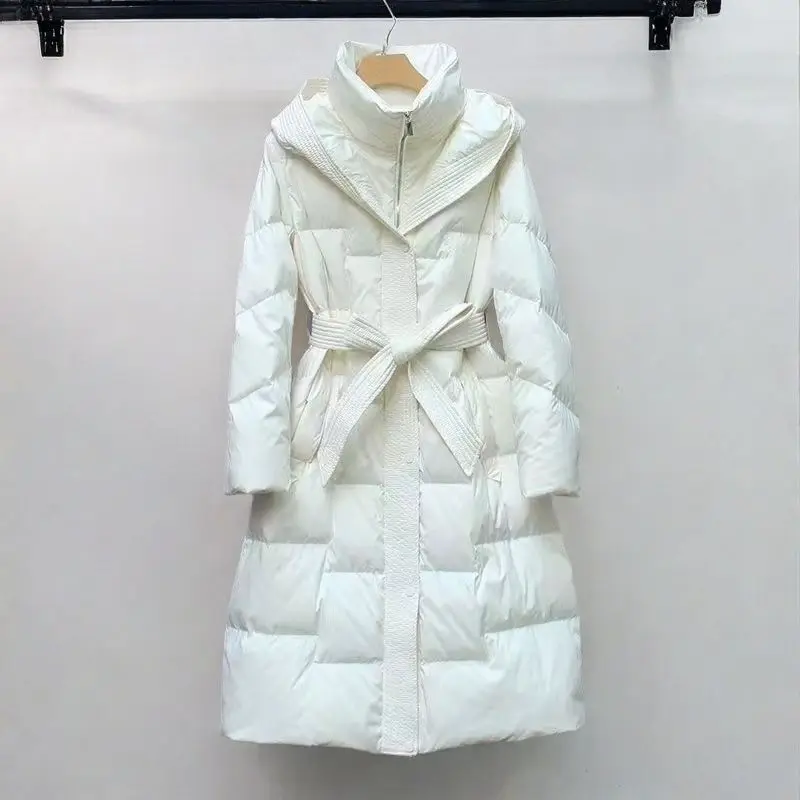 سترة مبطنة بالقطن للمرأة 2025 شتاء جديد معطف دافئ مقنعين سترات طويلة فضفاضة رشاقته الإناث ملابس خارجية مقاومة للبرد #2