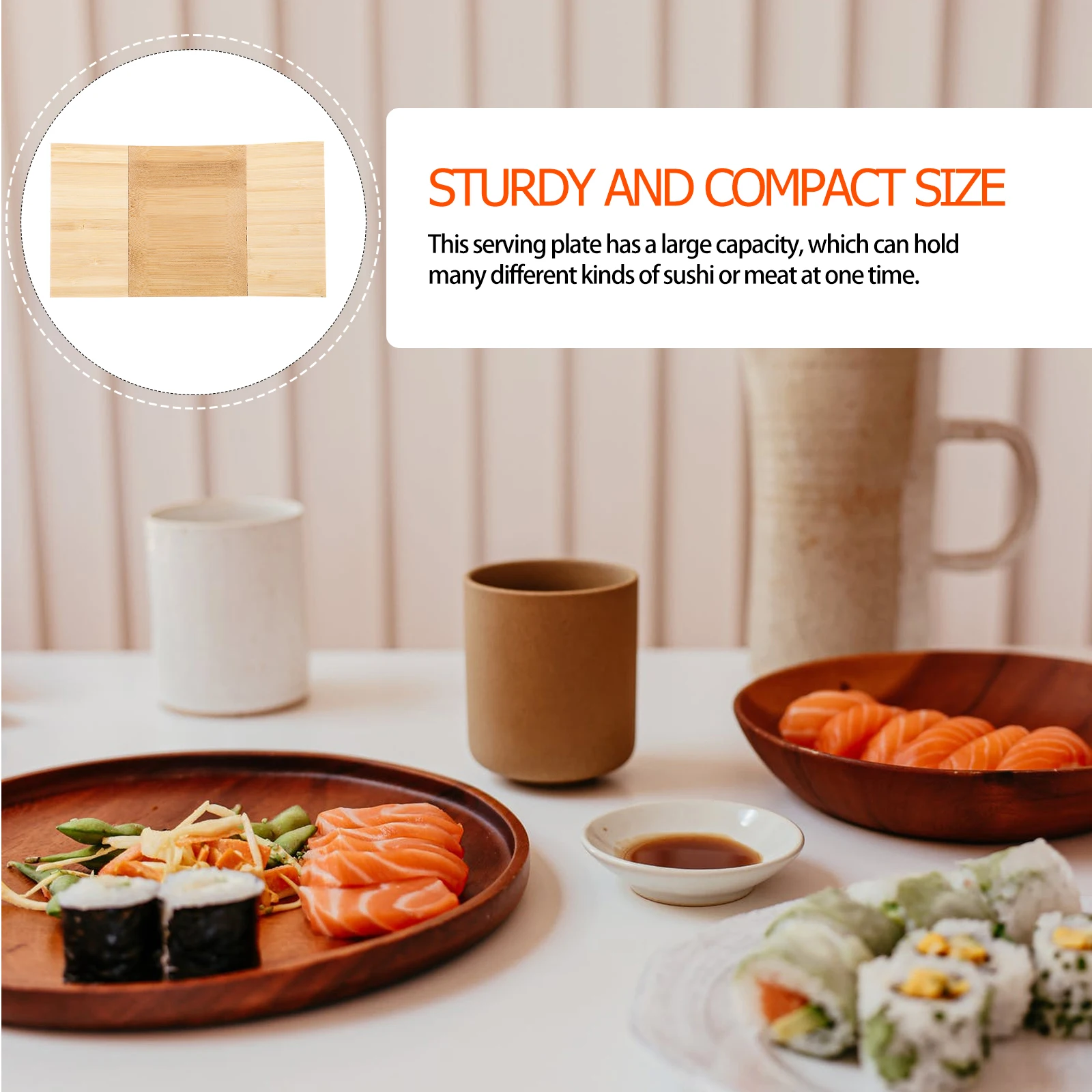 

Bamboo Sushi Serving Tray Sturdy Sushi Plate Home Kitchen Food Serving Plate Sashimi Platter Sashimi Platter