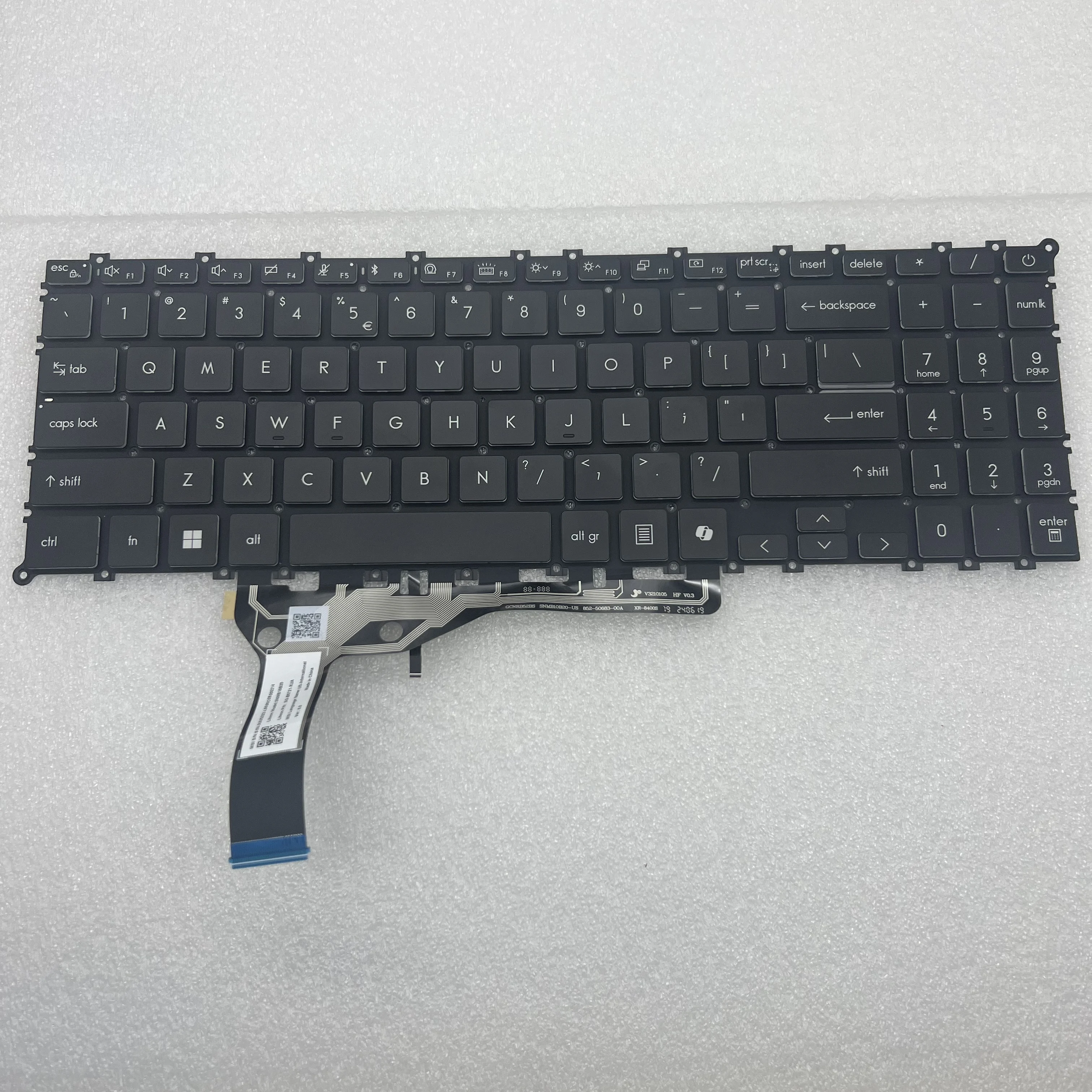 

For MSI SG-B5721-XUA SNMB10B20 / SG-B5700-2BA SNMB10B10 Frameless with Power Button and AI Key Black Laptop Backlit US Keyboard