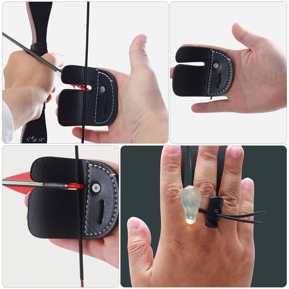 Adjustable Finger Protector Labels Archery Thumb Ring Guard for Fingers