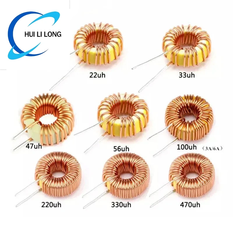 5pcs/lot Toroid Core Inductor 3A 6A Winding Magnetic Inductance 22uH 33uH 47uH 56uH 100uH 220uH 330uH 470uH Inductor For LM2596