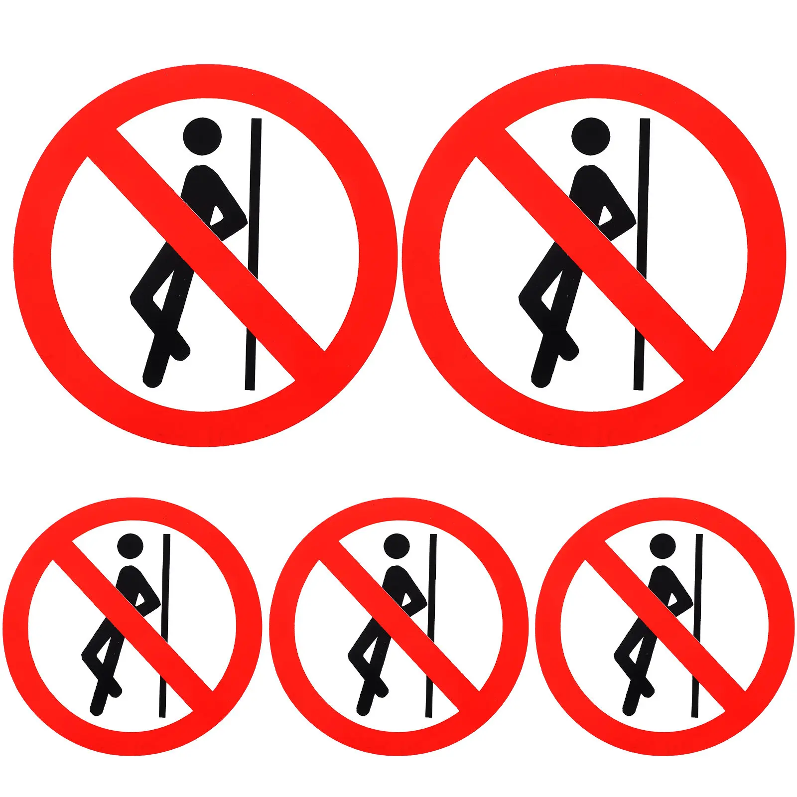 

5Pcs No Leaning Warning Stickers High Visibility Peel and Stick Safety Sign Decals for Steel Glass Metal Surfaces Workshop
