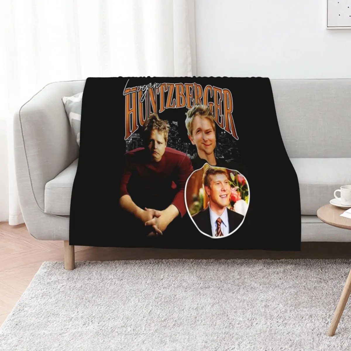 

Logan Huntzberger Signature Vintage Retro Bootleg Rap Style Throw Blanket Soft Plush Plaid Loose Plush Luxury Throw Blankets