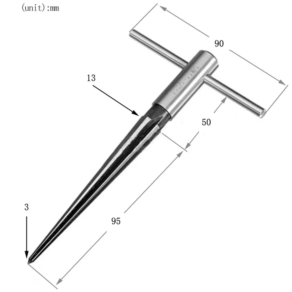 Iron Tapered Reamer for Guitar Bridge Pin Holes Fluted Cut Drill Chamfer Tool for Acoustic Guitar DIY Use