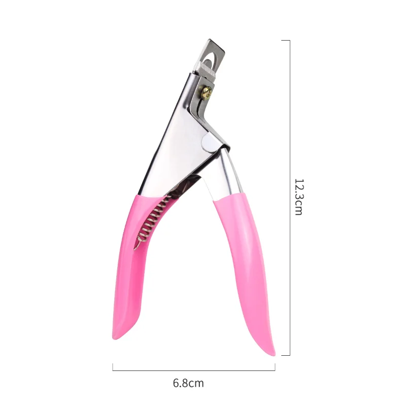 Coupe-ongles en forme de U en acier inoxydable, ciseaux pour faux ongles en acrylique, coupe-bord de pointe d'ongle, manucure avec outils de coupe précis