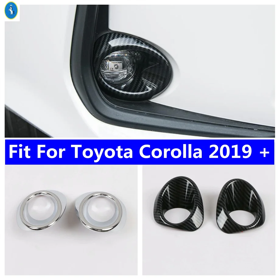 

Fit For Toyota Corolla 2019 - 2025 Chrome / Carbon Fiber Auto Front Fog Lights Foglight Lamps Ring Decor Cover Trim Accessories