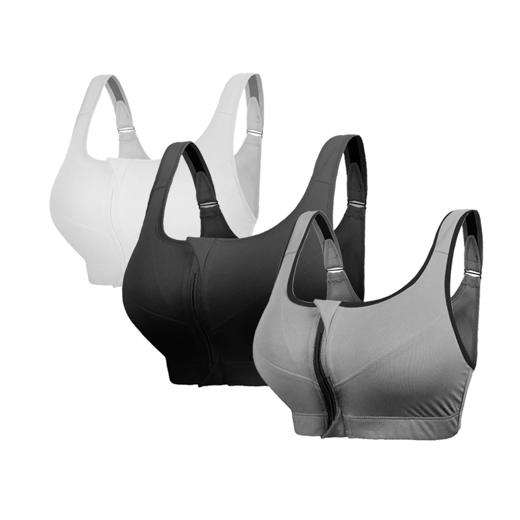 Front Zipper Sports Bra Women Shockproof Lingerie Yoga Running Underwear