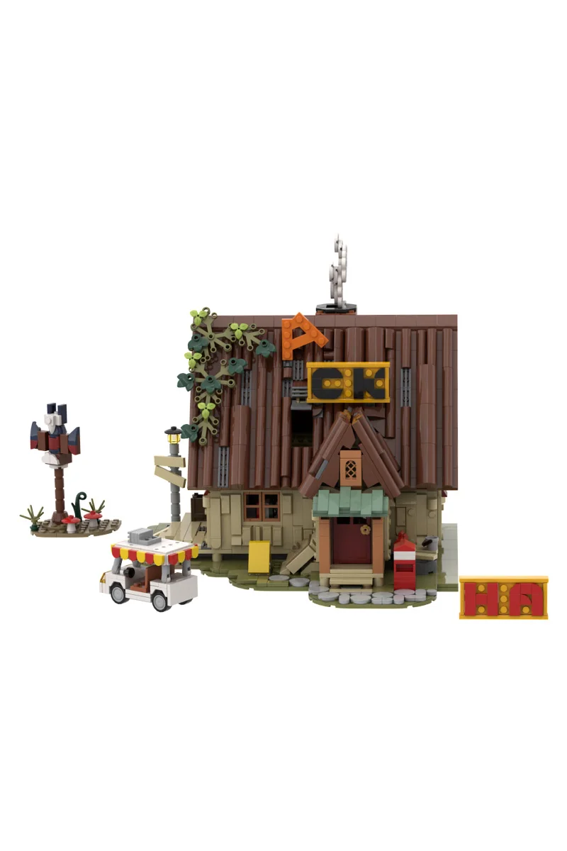 MOC Bill Seif Haus Baustein Modell Sets Schwerkraft Haus Mystery Shack Architektur Ziegel Montage Spielzeug Kits Geburtstag Geschenke