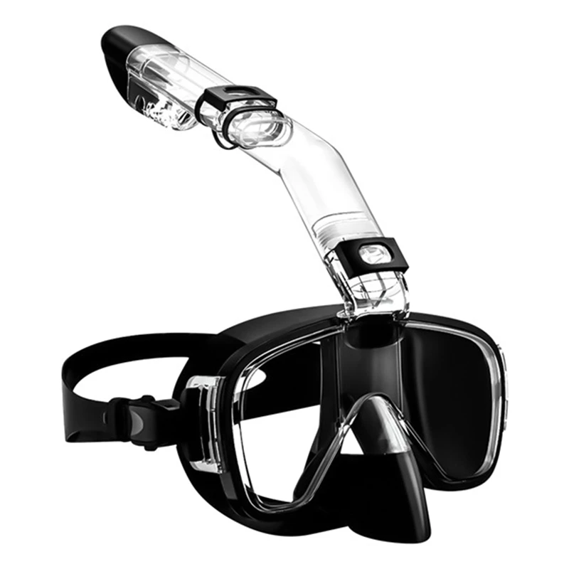 Diving Mask Anti-Fog Snorkel Mask Set With Full Dry Top System For Free Swimming Professional Snorkeling Gear Adult Kids image 3