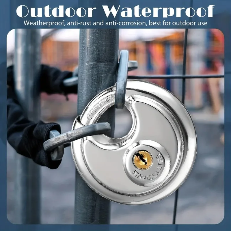 60MM Stainless Steel Heavy Duty Key Lock Padlock Waterproof Anti-theft Security Lock for Outdoor Storage Gym and Door Use