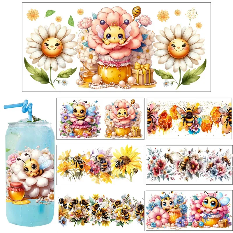 Cute Little Bee Baby easy peel waterproof Party DIY Decals 3D transfers uvdtf tumbler seal stickers 16oz uv dtf cup wraps