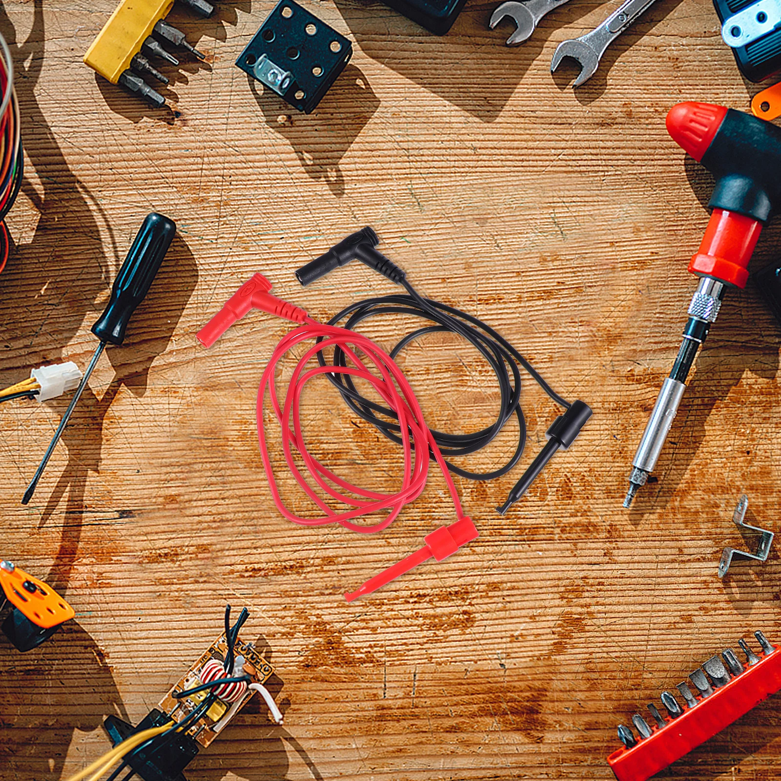 

2Pcs Digital Multimeter Test Leads Silicone Electrical Probe Kit Heat Cold Resistant Copper Grabber Clip for Accurate Circuit