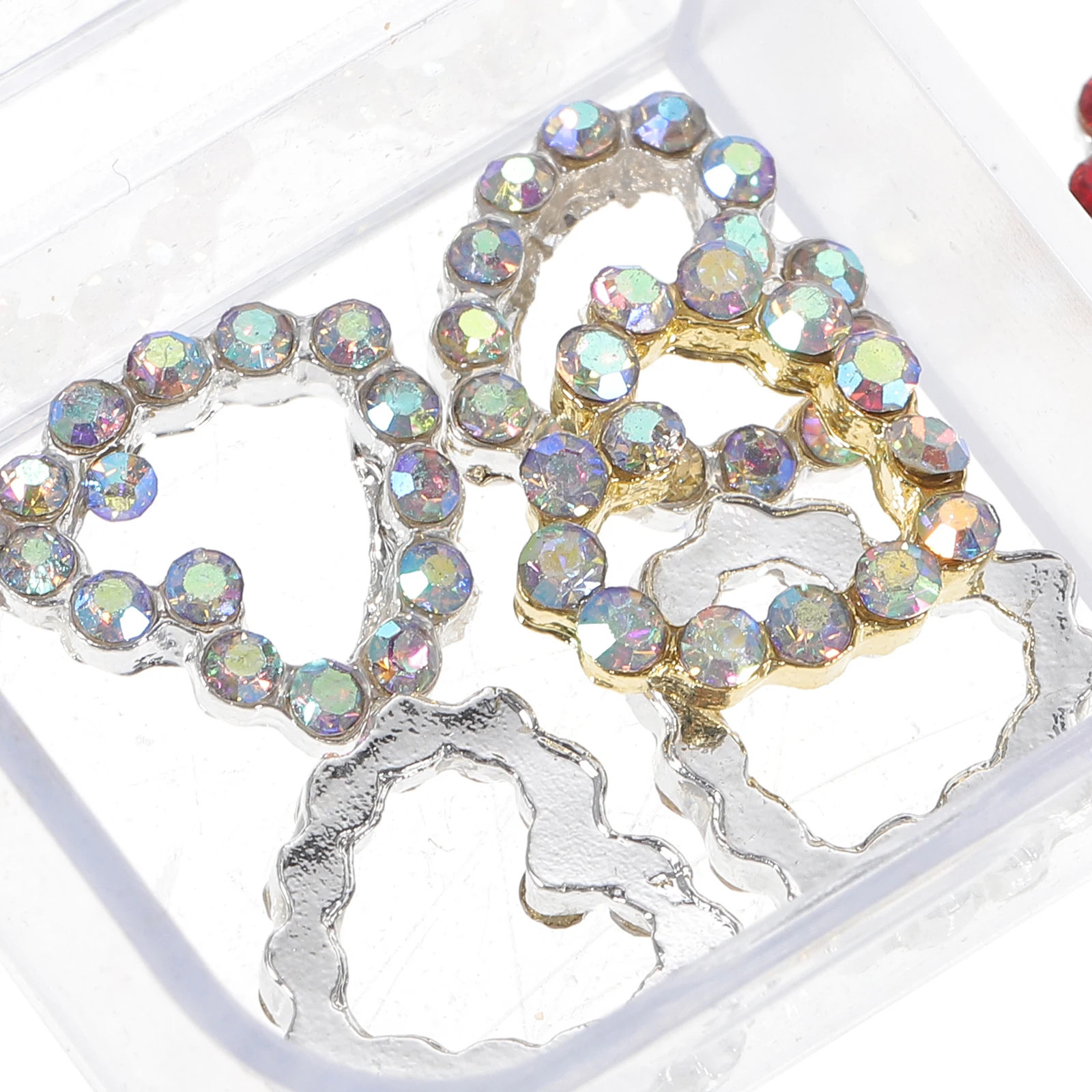 

30Pcs Nail Art Charms Heart Shape Rhinestones 3D Nail Decorations for Acrylic Nails Brilliant Charm Supplies for Fingernails