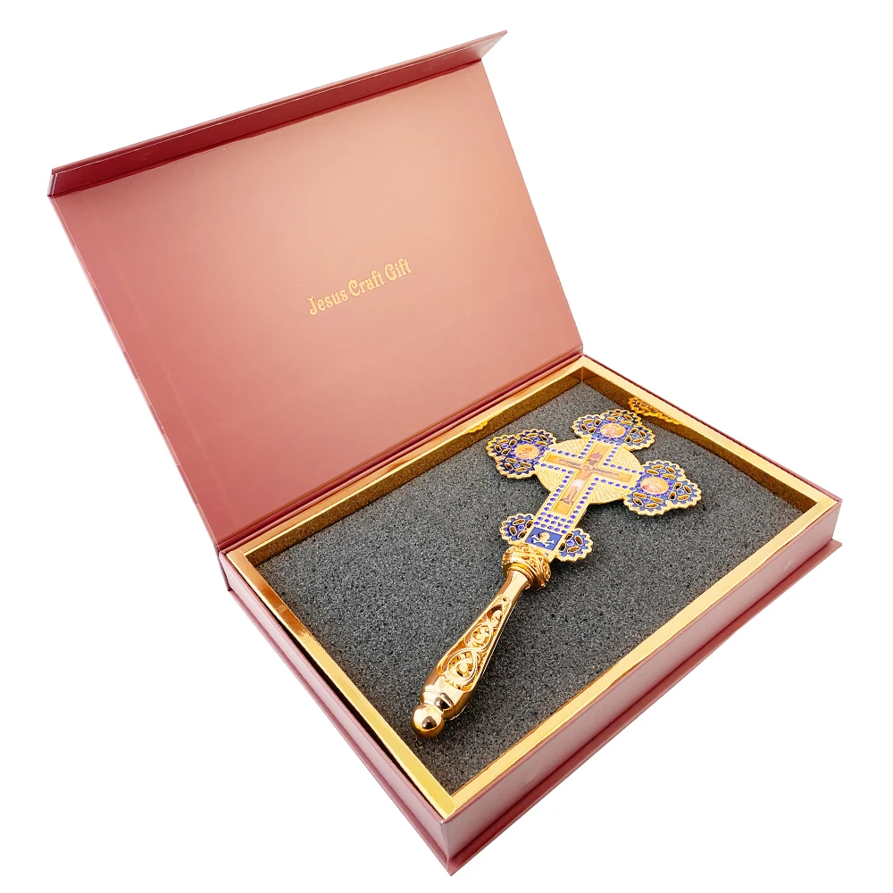 

New 2026 Jesus Crucifix Orthodox Cross Church Decoration Christian Decor Russian Orthodox Wall Cross Church Supplies Box Gift