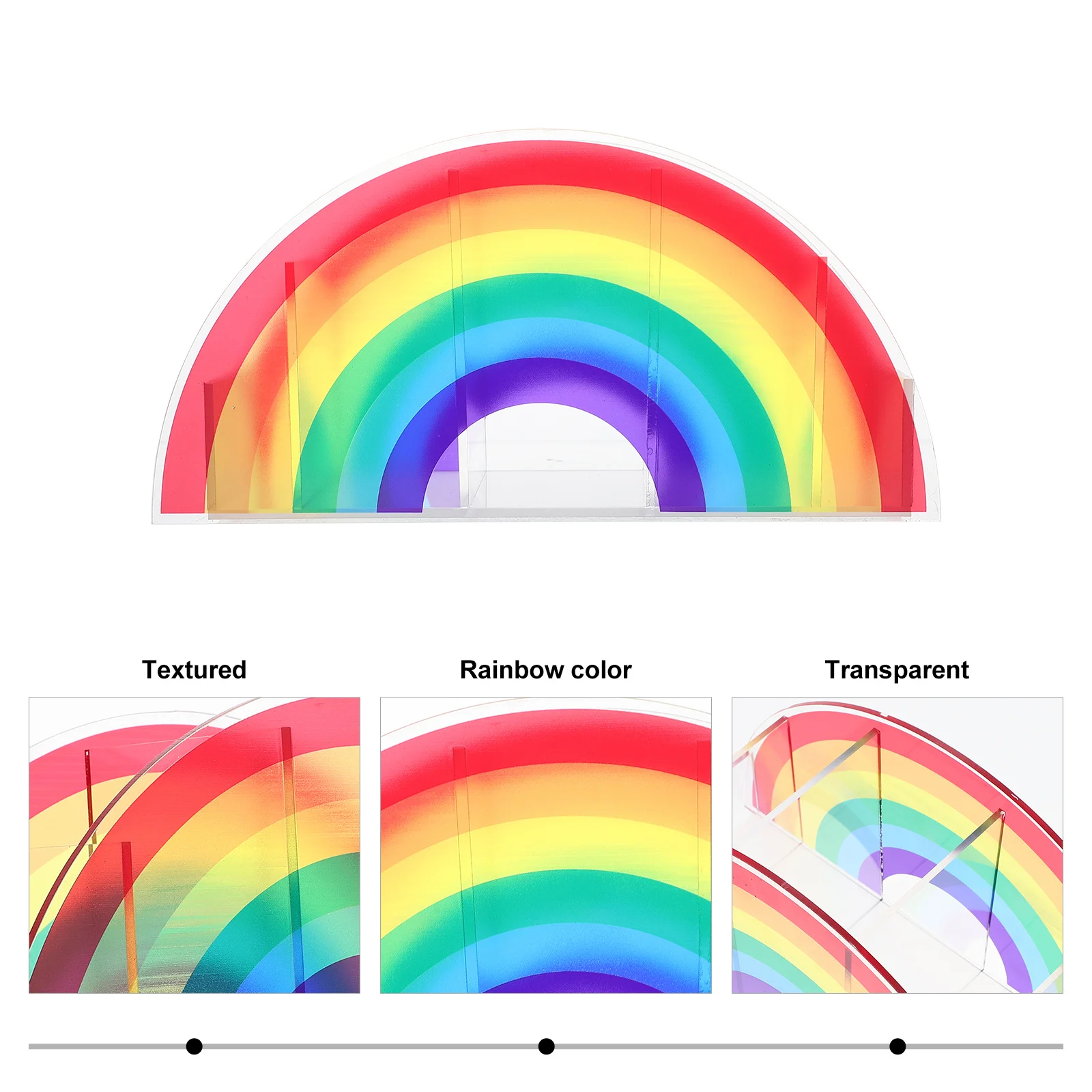 

Rainbow Bridge Pen Holder Acrylic Desk Organizer Pencil Container For Stationery Pens Cosmetics Storage Box