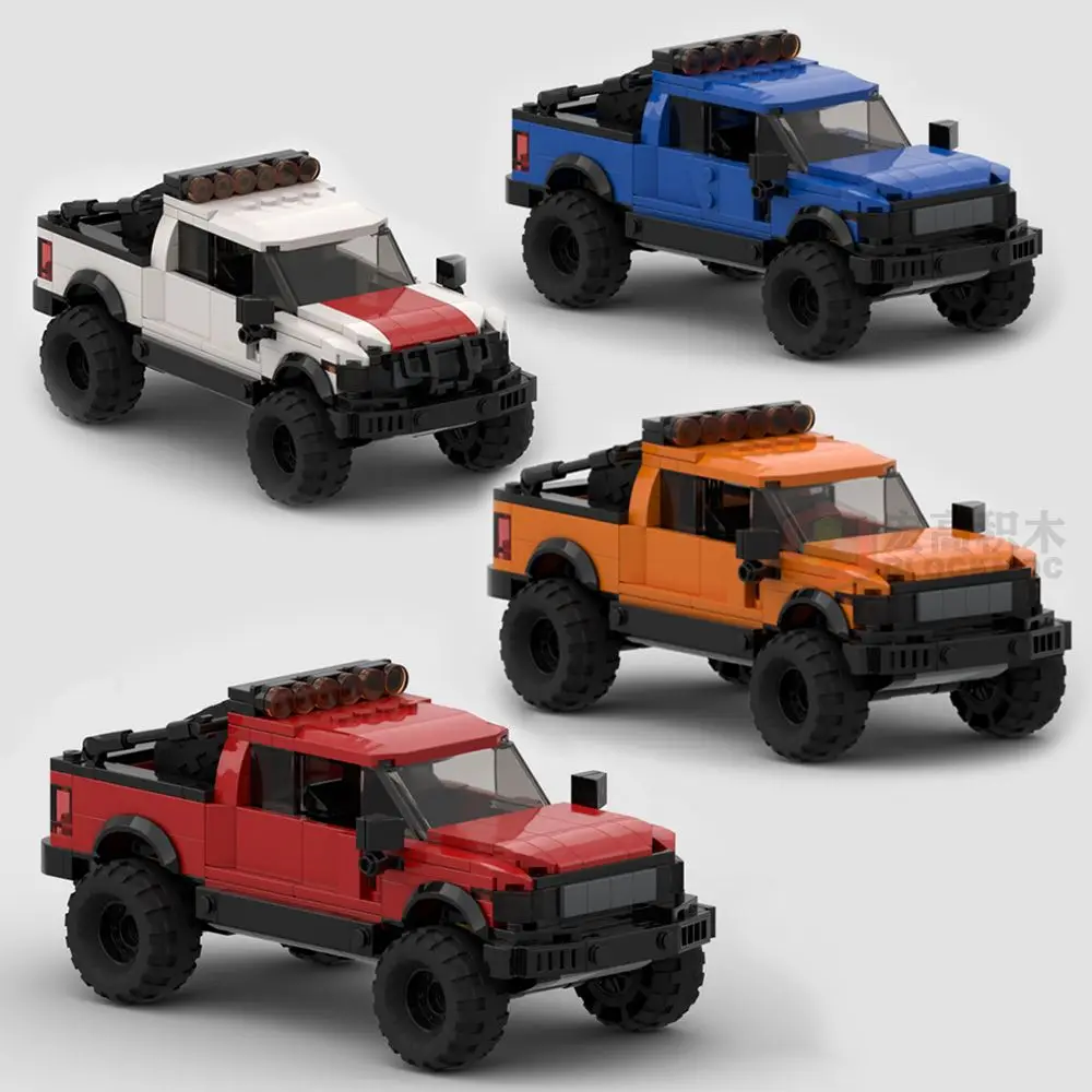 MOC Bricks Shelbyed GT500 F150 Barricade Raptor SUV Fordham Bronco Mustan Racing Sports Car Set Toys Speed Champions Blocks