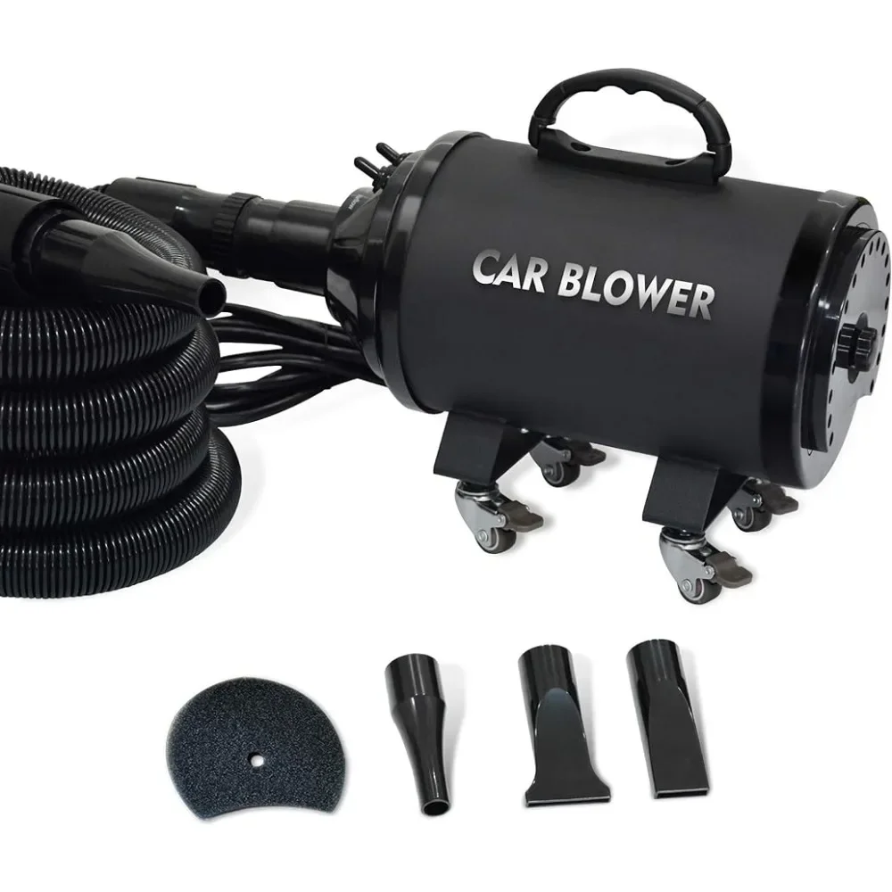 new SHELANDY Powerful Motorcycle & Car Dryer with 14 Foot Flexible Hose & Wheels - for Auto Detailing and dusting,black