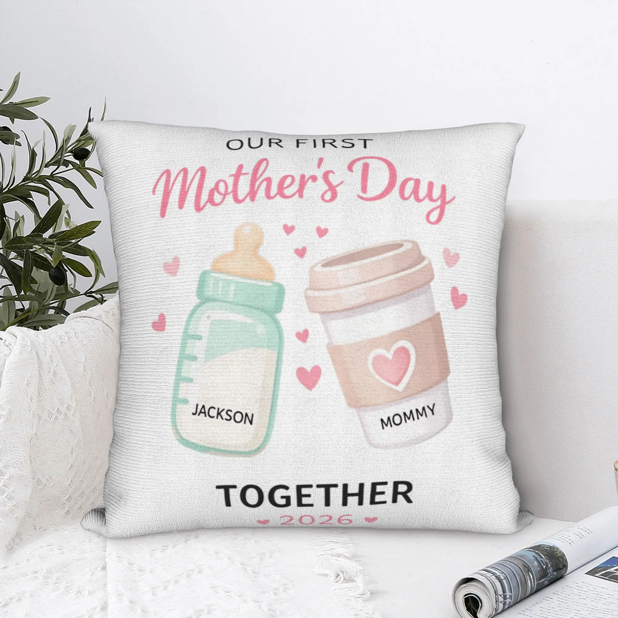 Pillow Case Our First Mothers Day Together Soft  Pillow Cover For Chair Sofa Home Decor Novelty Pillowcases