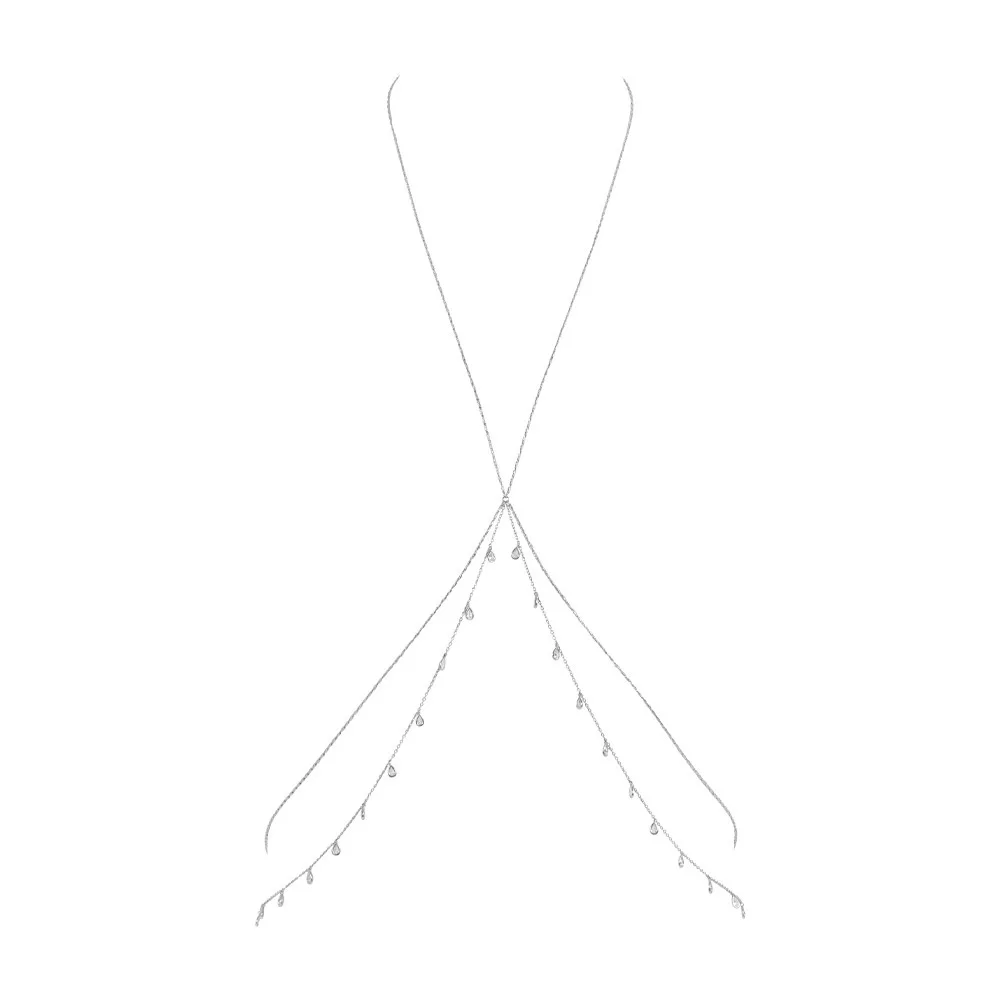 Stonefans Simple Metal Thin Chain Rhinestone Bra Chain for Women 2024 Sexy Bikini Double Layer Chest Chain Body Jewelry Gift