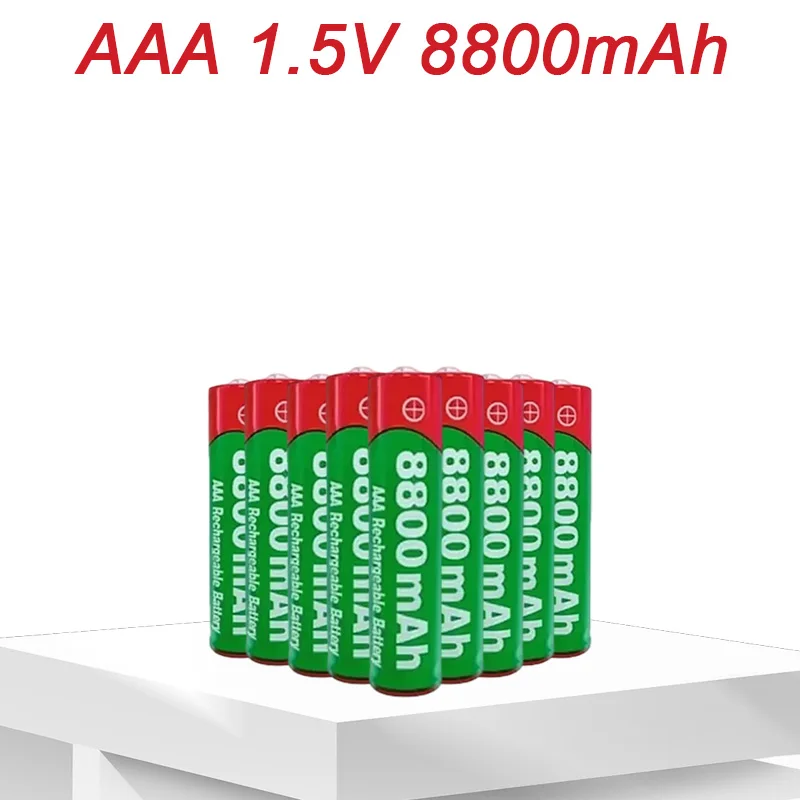 High Capacity 8800mAh 1.5V AAA Rechargeable Alkaline Battery - Long Life for LED Light Toy MP3