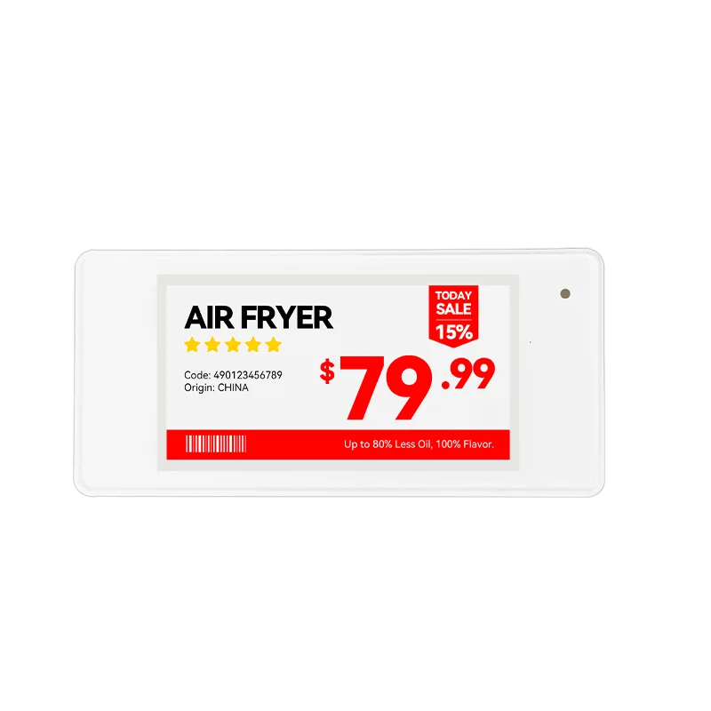2.66'' ESL Electronic Shelf Label Epaper Price Tag E Ink Screen Four Colors Electronic Price Tag Via Gateway Base Station Use