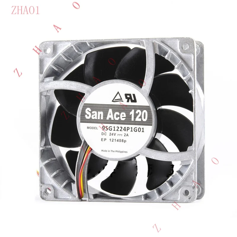 Z   2PCS for Sanyo Denki San Ace 9SG1224P1G01 Cooling Fan 24VDC 2A Aluminum Frame 4Pin