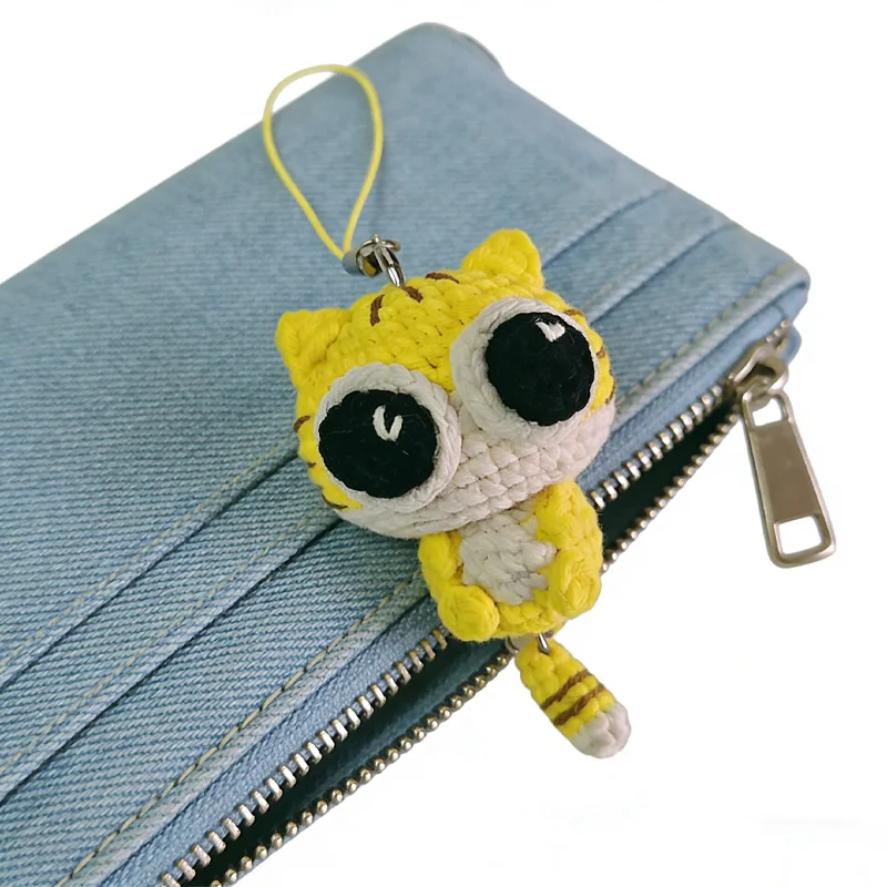 

Customizable Color Hand-Crocheted Cat Keychain - Unique Gift Idea Amigurumi