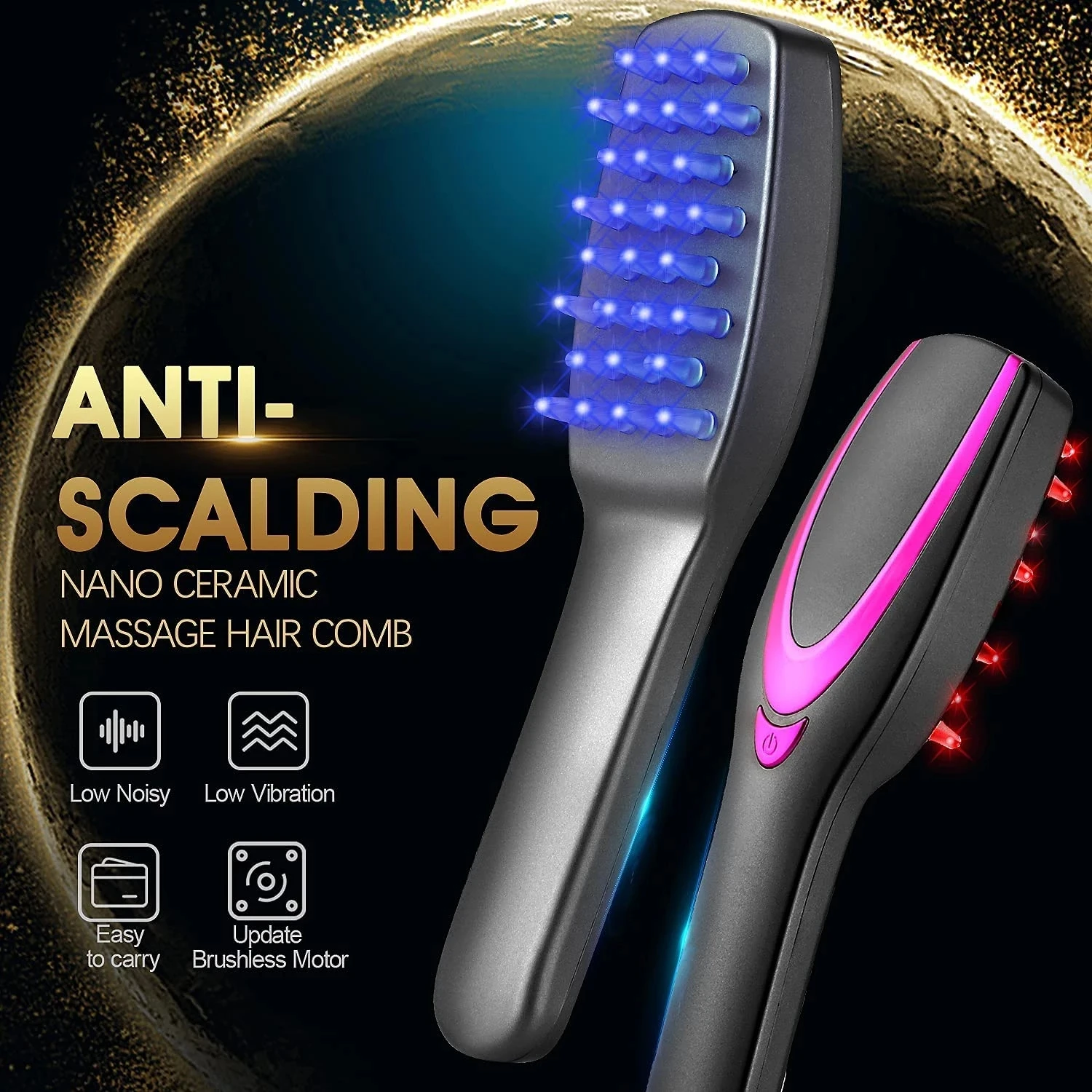 Hair Scalp Massager Comb Head Scratcher Massager Infrared New Hair Growth Anti-Hair Loss Electric Hair Brush Dropshipping