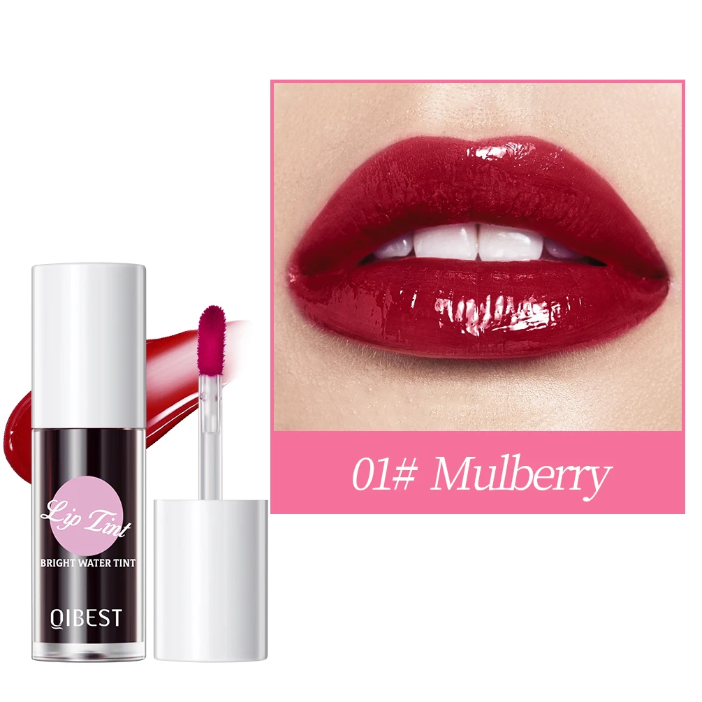 QIBEST Moisturizing Lip Glaze Lasting Dual-use Natural Effect Lips Eyes Cheek Lip Gloss Tint For Beauty Women Lip Stain Makeup