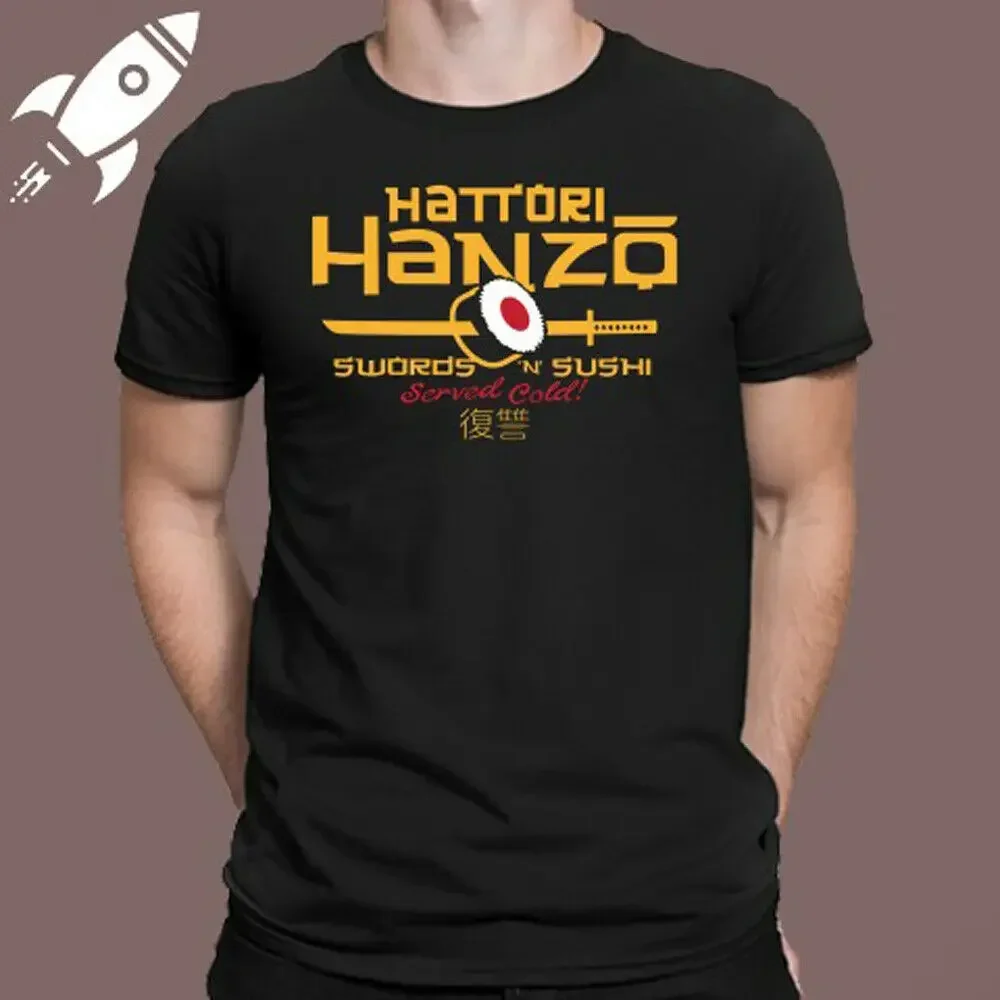 Hattori Hanzo Swords N Sushi Logo Men'S Black T-Shirt 2019 Fashion Unisex Tee