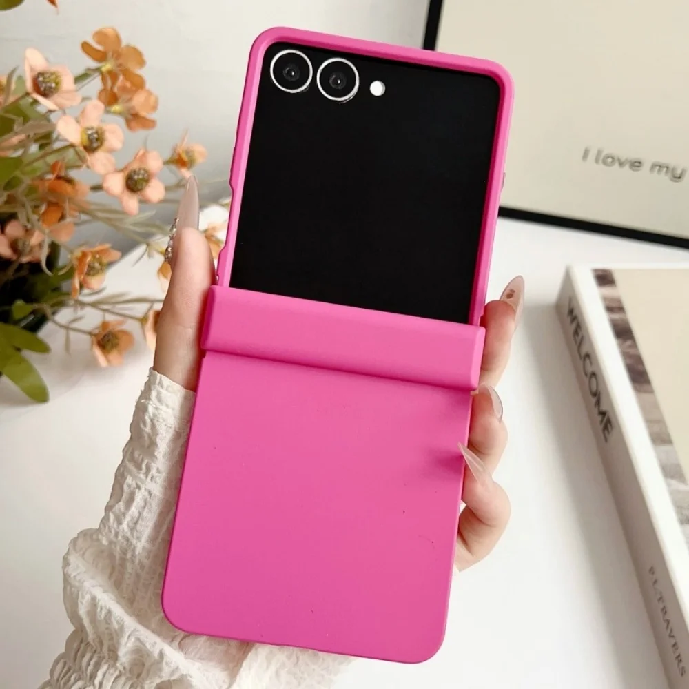 Modische Dopamin-Bonbonfarben Scharnier-Handyhülle für Samsung Galaxy Z Flip 8 7 6 5 Flip 4 3 5G Matte Schutz-Hartplastik-Hülle – Detail 4