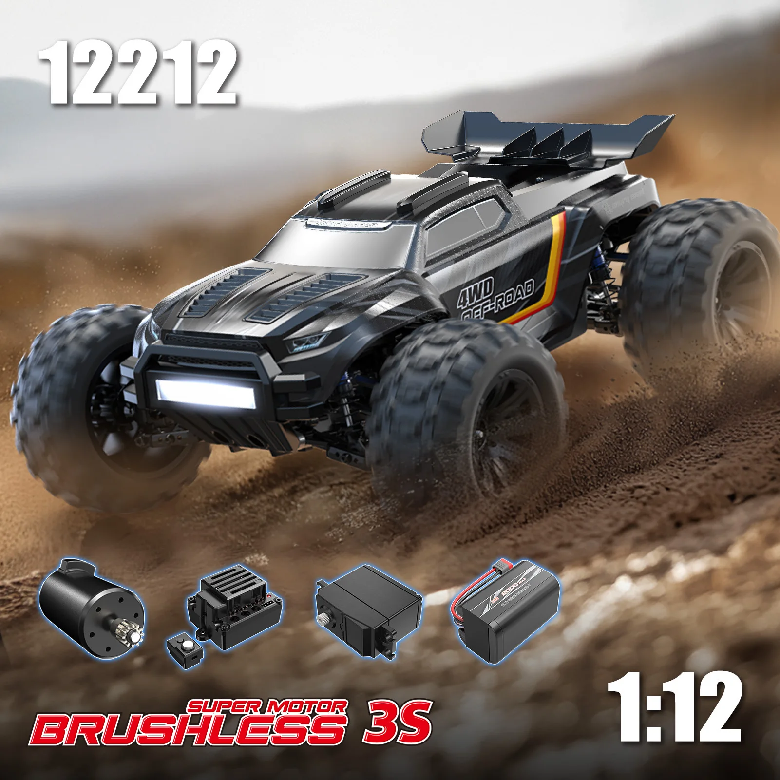12212 1 12 Brushless Rc Car 4wd 2 4g High Speed Off Road Drift Remote Control Vehicle Model For Adults