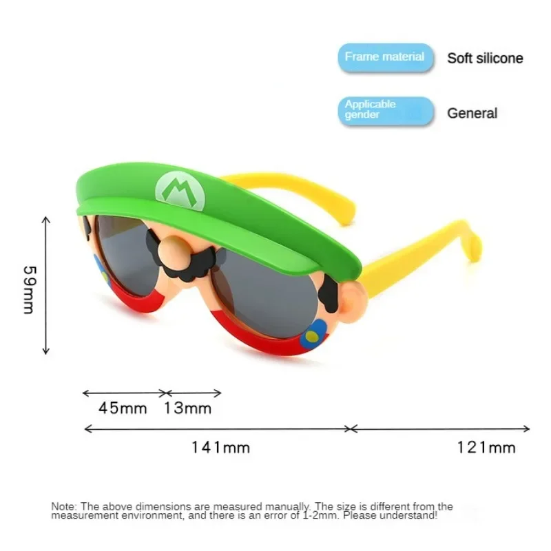 Super Mario Bros Kids Sunglasses Anime Party Toys Beach Anti-UV Glasses Children Boys Girls Funny Props Luigi Cartoon Decoration