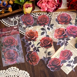 10 pcs/pack Vintage INS Large size rose Stickers Decorative Stick Labels Diary Album hand made Scrapbooking material