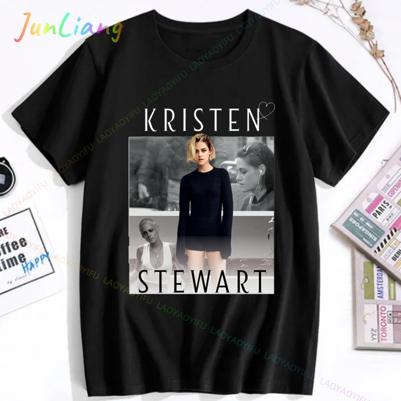 Schauspielerin Kris neu in Tops & T-Shirts Fans Geschenk T-Shirt Kristen Stewart Y2k Kleidung Baumwolle Grafik T-Shirts Kurzarm T-Shirt