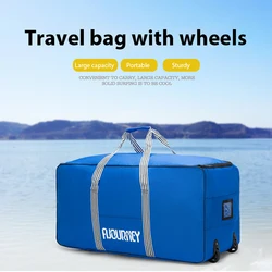 High Capacity Travel Trolley Bag With Wheels Foldable Luggage Storage Travel Bag Folding Waterproof Wear-Resistant Luggage Bag