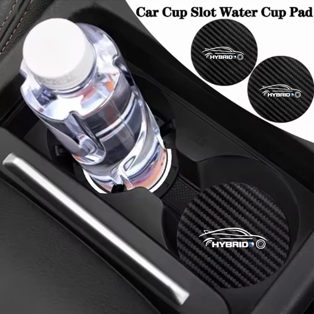 Hybrid Car Interior Accessories Carbon Fiber Pattern Cup Mat Car Accessories Collection Non-Slip Mat Cute Cartoon Storage Slot Decorative Storage Mat