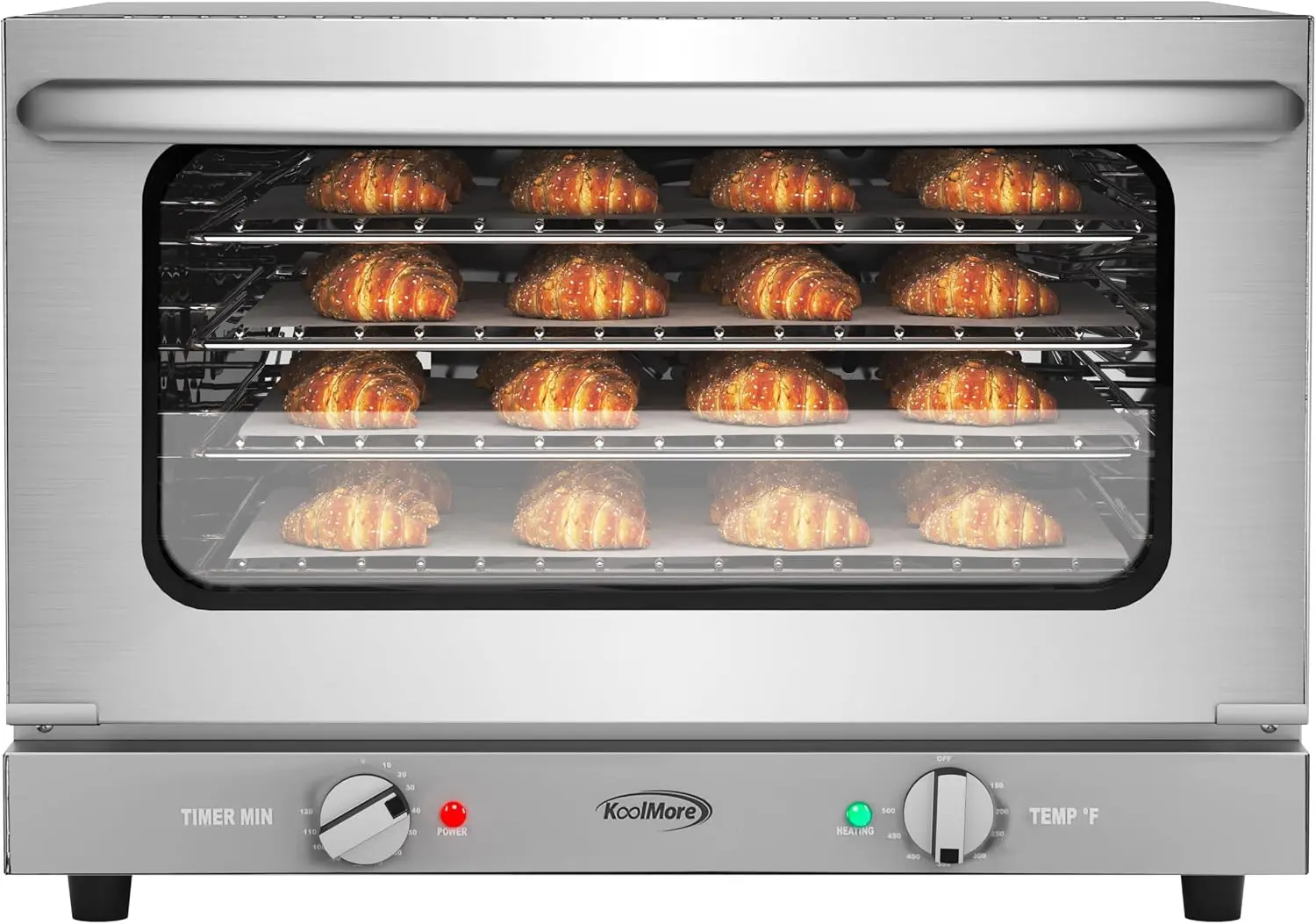 

23 in. Commercial Countertop Convection Oven for Half-Size Pans with 4 Racks 1600W of Power in Stainless-Steel, ETL Listed