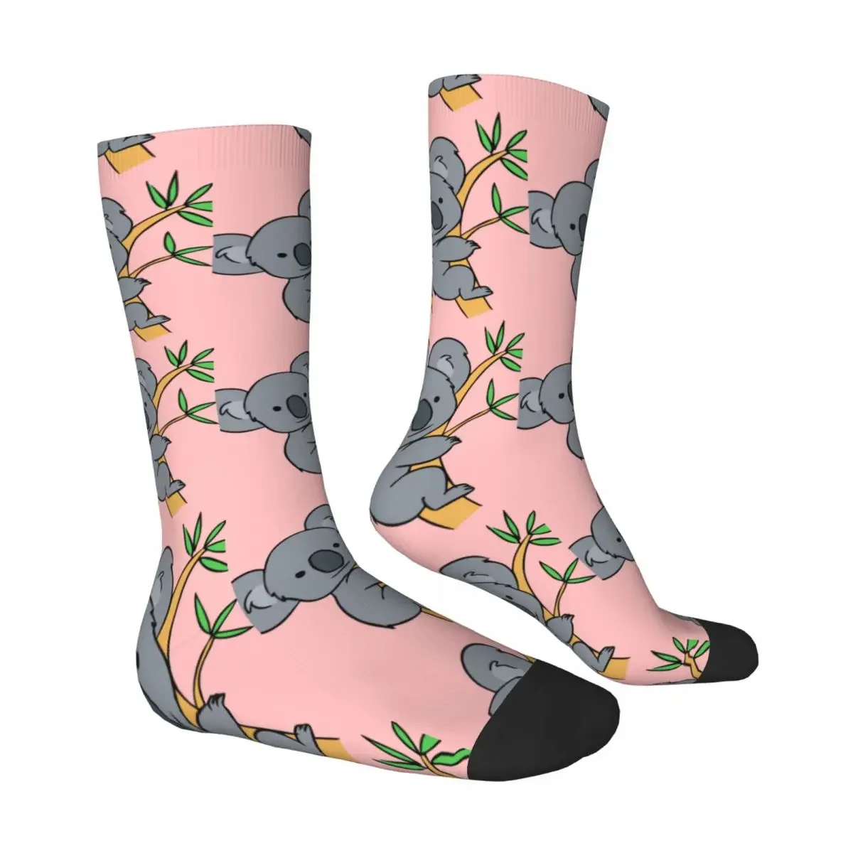 Pink Cute Koala Socks Wildlife Animal Teenage Pretty Mid calze grande fibra chimica allenamento confortevole