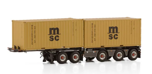 

Diecast Model,Business Gift WSI 1:50 Scale 2X20FT MSC Transport Container Truck Trailer Vehicle Alloy Model Toy 01-4382A
