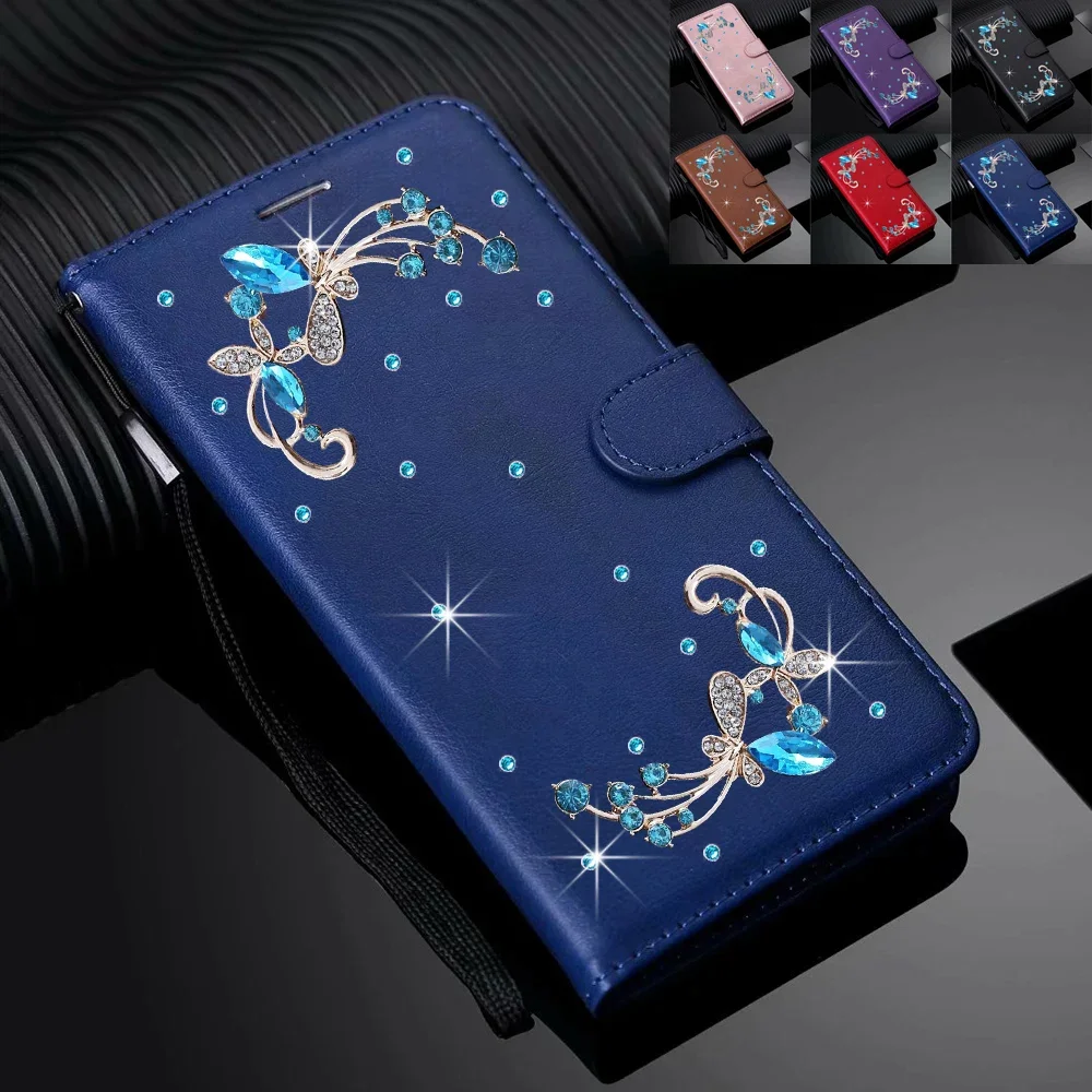 

Чехол со стразами для Samsung Galaxy A25 A24 S23 FE Plus Ultra M54 A04E A54 A34 A23E A23S A14 Чехол-кошелек для телефона с картой, чехол