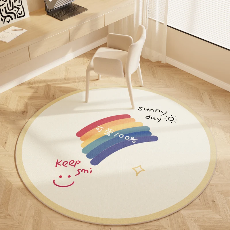 Round Hopscotch Children\'s Mat Cute Cartoon Style Rugs for Bedroom Soft Non-slip Nursery Carpet Washable Children Crawling Rug