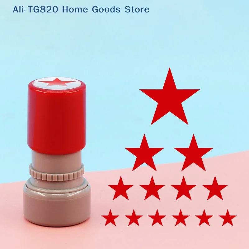 [TG820]School Teachers Family Use Red Five-pointed Star Stamp Encourage Children Teaching Award Stamp Automatic Ink view 3